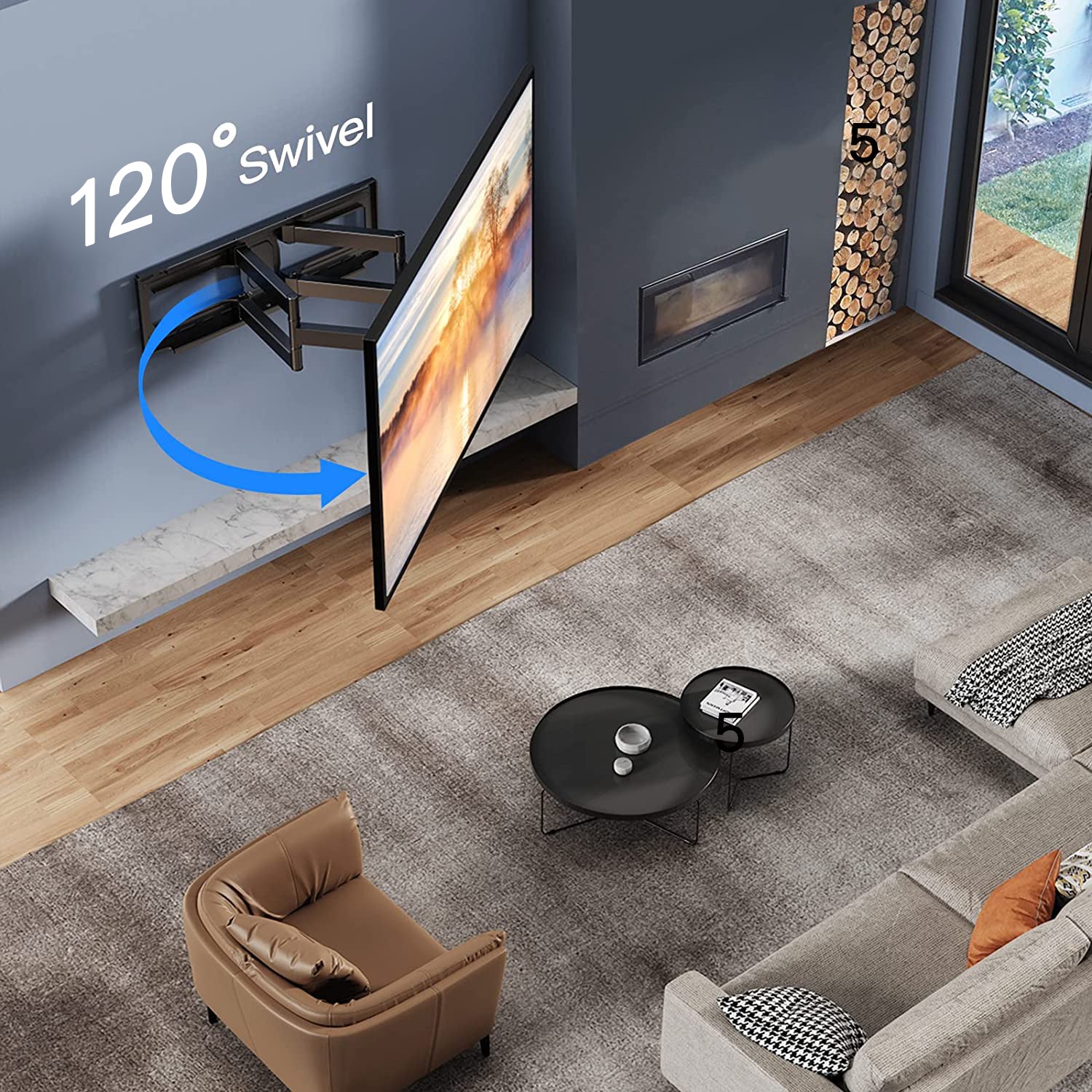 Full Motion TV Wall Mount For 50