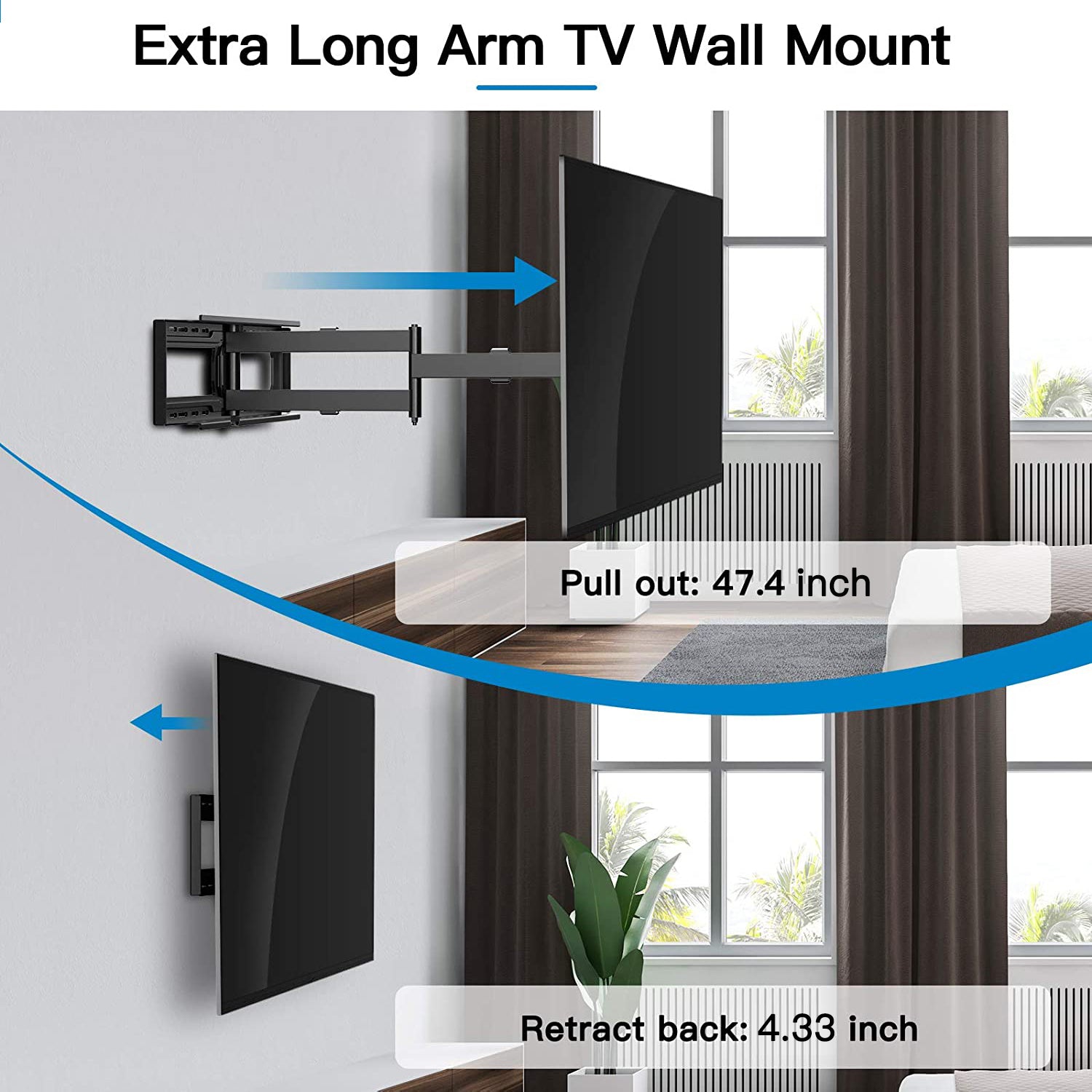 Full Motion TV Wall Mount For 50